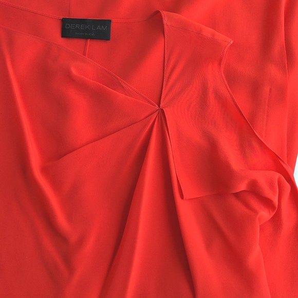 Derek Lam Red Asymmetrical Silk Dress - Picture 5 of 7
